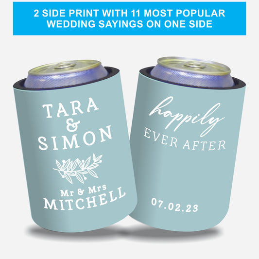 Personalized Wedding Stubby Holders with 11 most popular wedding sayings. Quantity 20 -# 254 - FREE SHIPPING.