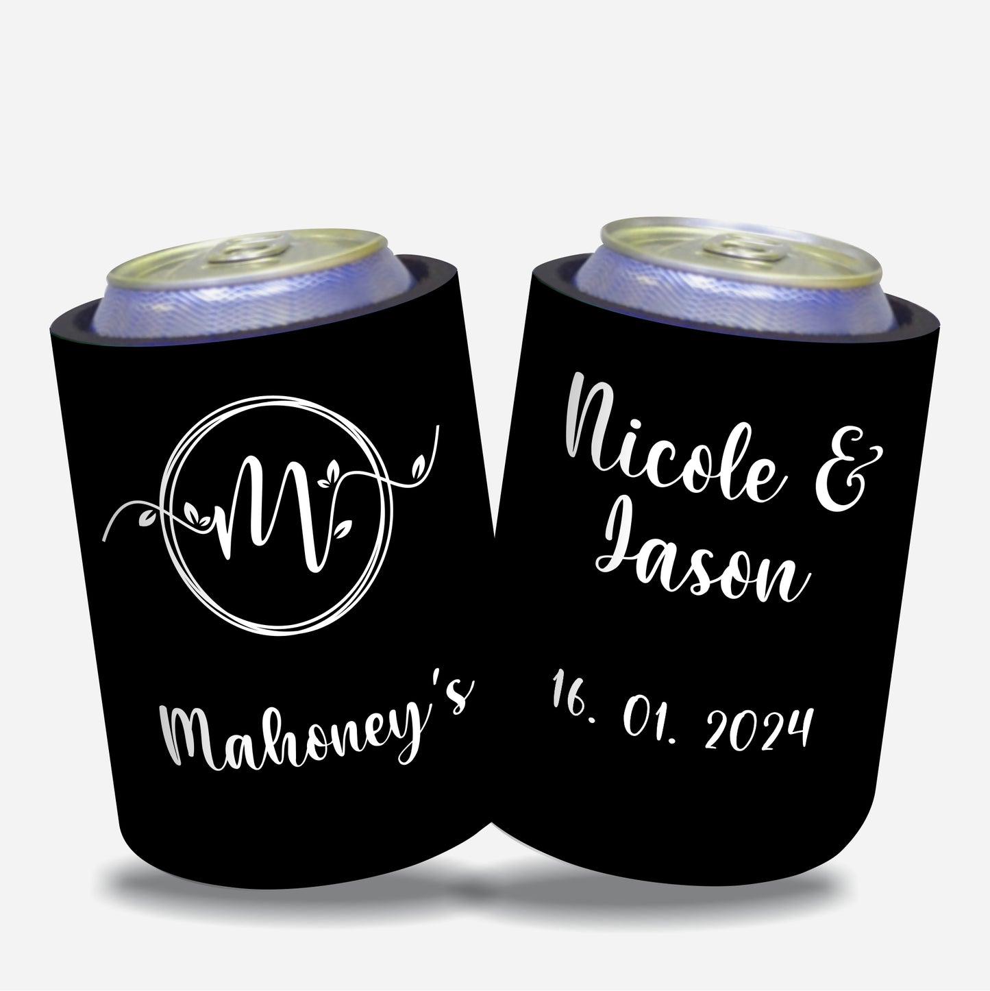 Personalized Wedding Stubby Holders. - Quantity 20 - #105 - FREE EXPRESS SHIPPING.