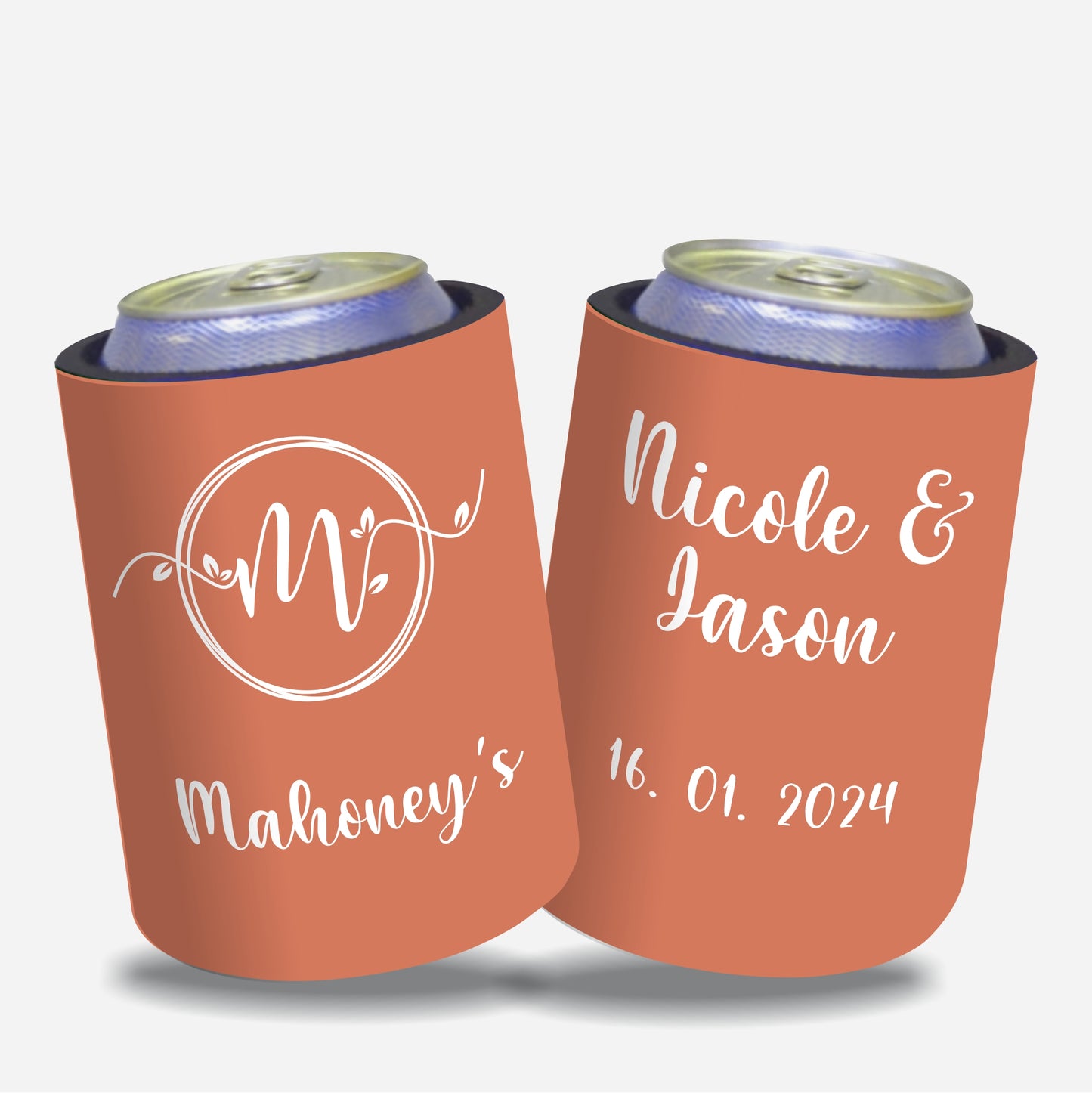 Personalized Wedding Stubby Holders. - #105 - Quantity 20 - FREE SHIPPING.