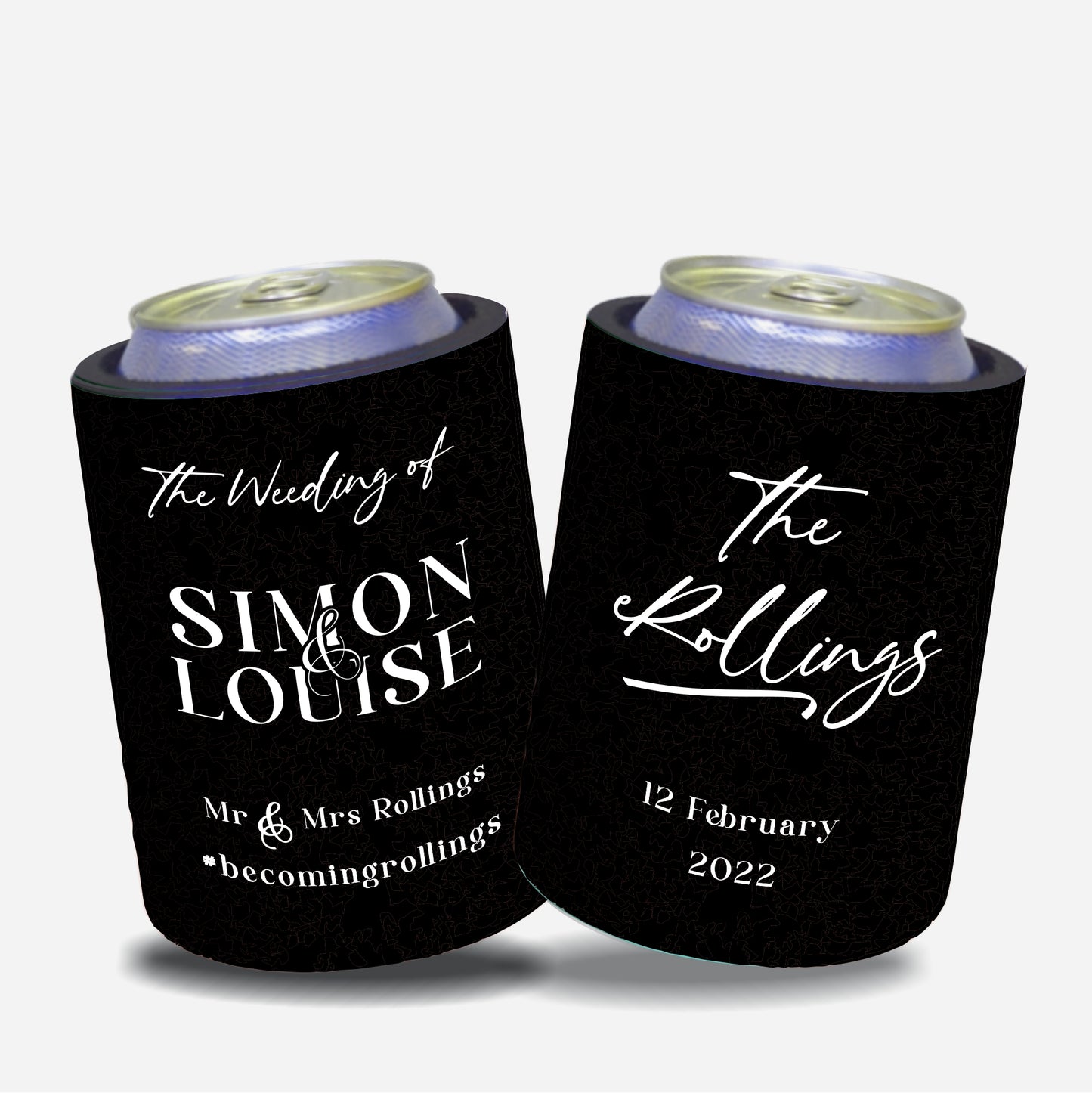 Personalised Wedding Stubby Holders - Quantity 20 - # 110 - FREE EXPRESS SHIPPING.