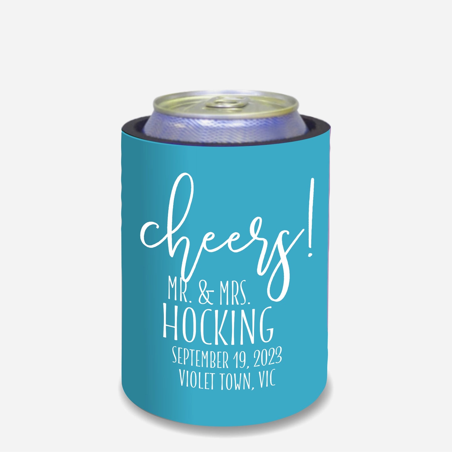 Personalized Wedding Stubby Holders - "Cheers! to Mr and Mrs" - #113 - Quantity 20 - FREE SHIPPING.