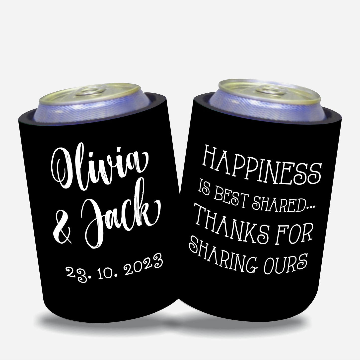 Personalised Wedding Stubby Holders  - Quantity 20 - #116 - FREE SHIPPING