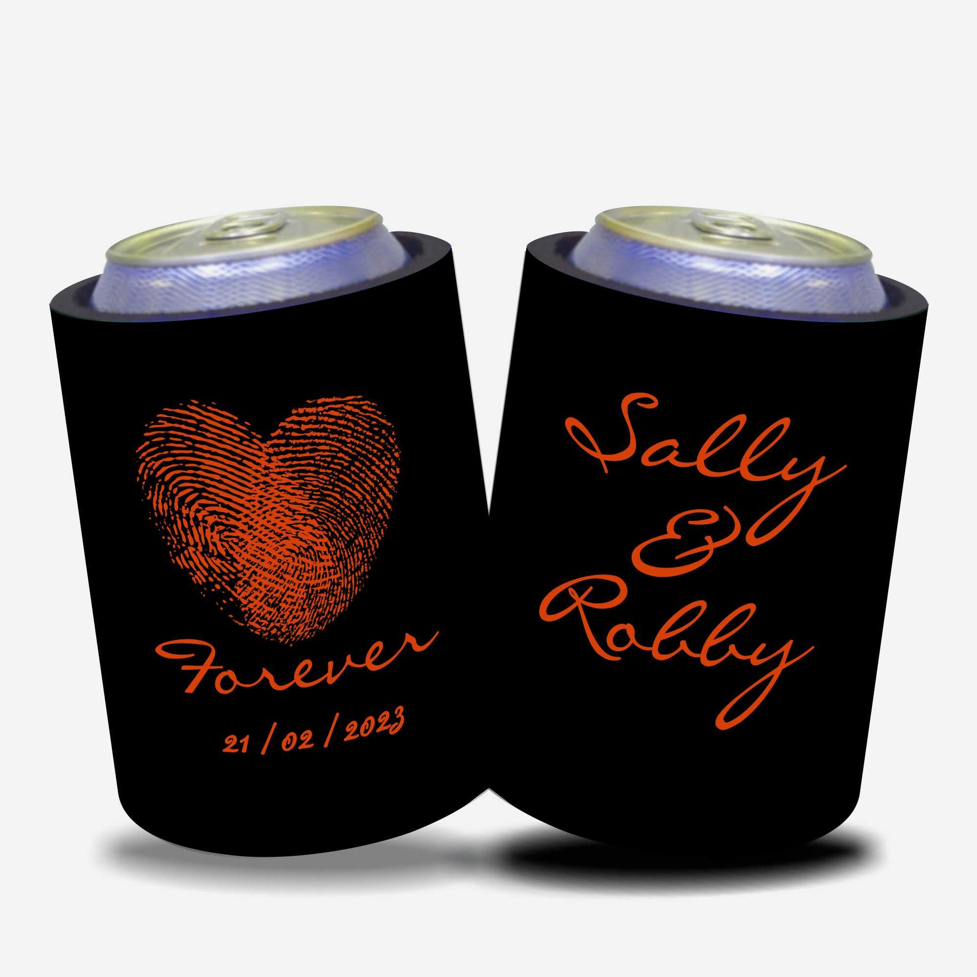 Personalized Wedding Stubby Holders. - Forever.