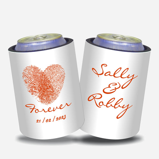 Personalized Wedding Stubby Holders. - Forever. Quantity 20 - #119 - FREE EXPRESS SHIPPING