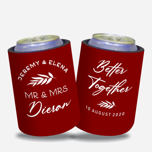 Personalized Wedding Stubby Holders. - Better together. Quantity 20 - #11 - FREE EXPRESS SHIPPING.