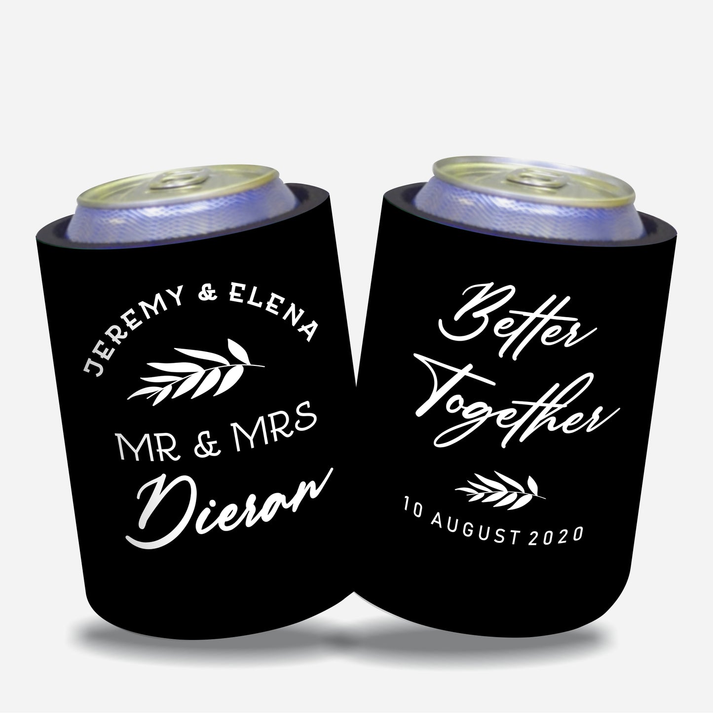 Personalized Wedding Stubby Holders. - Better together. Quantity 20 - #11 - FREE EXPRESS SHIPPING.