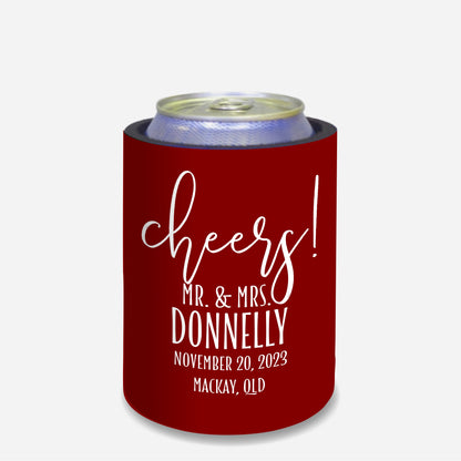 Personalized Wedding Stubby Holders. - Quantity 20 - #135 - FREE SHIPPING