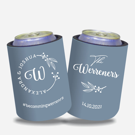 Personalized Wedding Stubby Holders.- Quantity 20 - #13 - FREE EXPRESS SHIPPING.