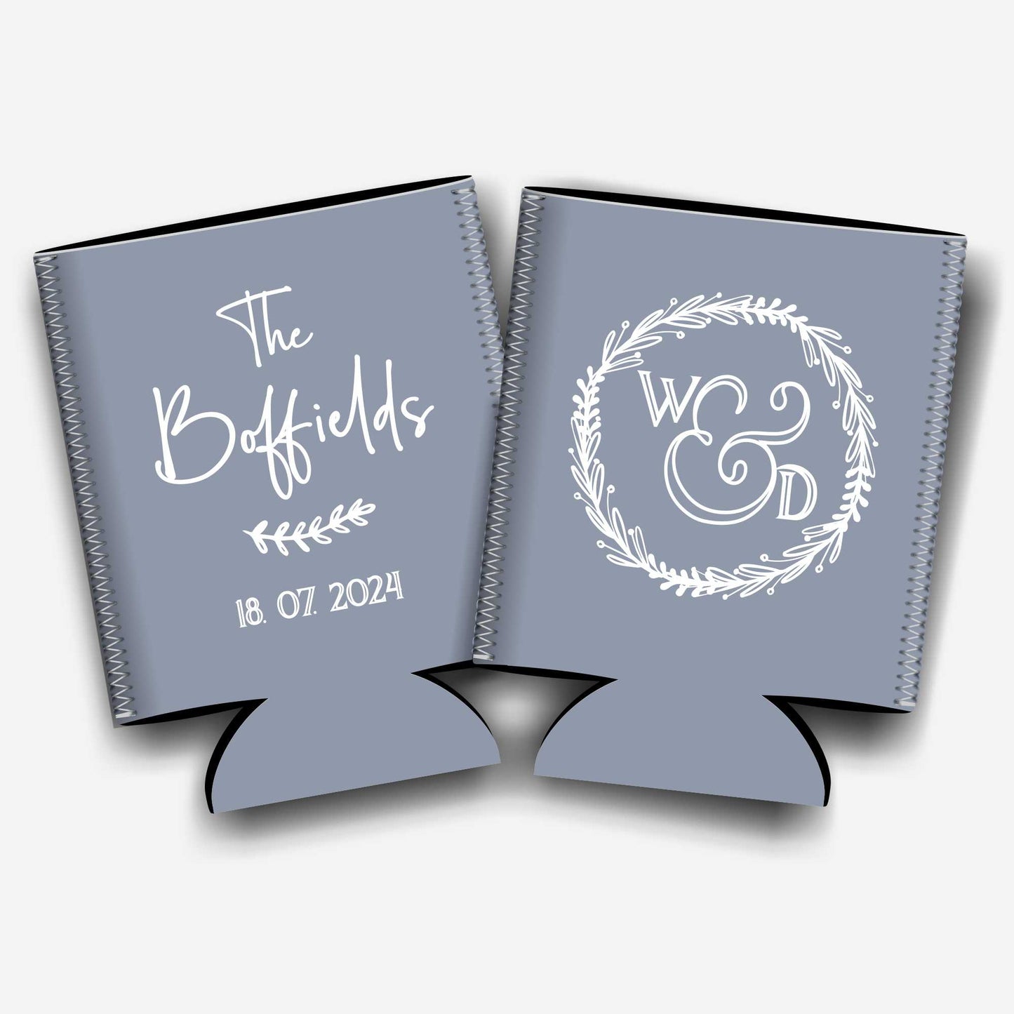 Colapsible flat-pack stubby holders wedding