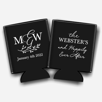 And happily ever after. Personalized Flat-Pack Collapsible Wedding Stubby Holders / Can Cooler. Wedding Favors. - Quantity of 20 - Design #148 - FREE SHIPPING