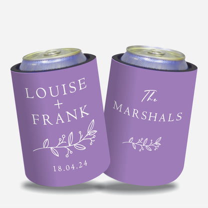 Personalized Wedding Stubby Holders. - Quantity 20 -#14 - FREE EXPRESS SHIPPING.