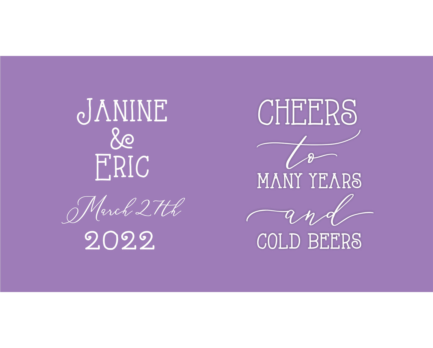 Personalized Wedding Stubby Holders. - Cheers to many years and cold beers. Quantity 20 -#171 - FREE EXPRESS SHIPPING