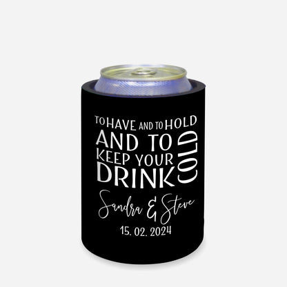 Personalized Wedding Gift Stubby Holders - Quantity 20 - #175 - FREE EXPRESS SHIPPING.