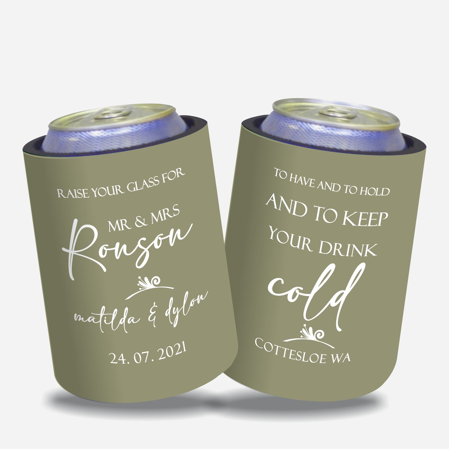 Personalized Wedding Stubby Holders - To have and to hold and to keep your drink cold. Quantity 20 - #194 - FREE EXPRESS SHIPPING.