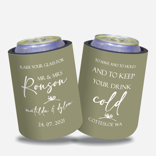 Personalized Wedding Stubby Holders - To have and to hold and to keep your drink cold. Quantity 20 - #194 - FREE EXPRESS SHIPPING.