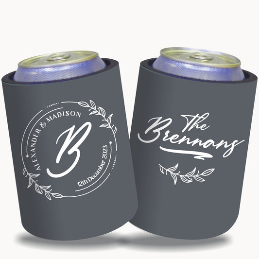 Personalized Wedding Stubby Holder - Quantity 20 - #196 - FREE REXPRESS SHIPPING.