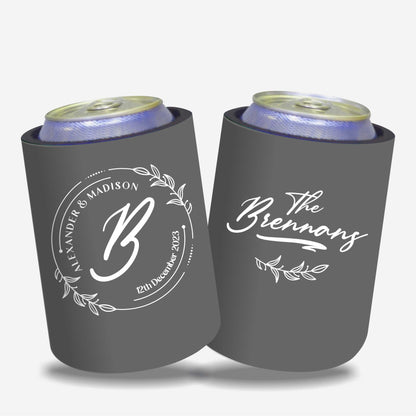 Quantity 10 - Personalised Stubby Holders - Wedding - #196 - FREE SHIPPING.