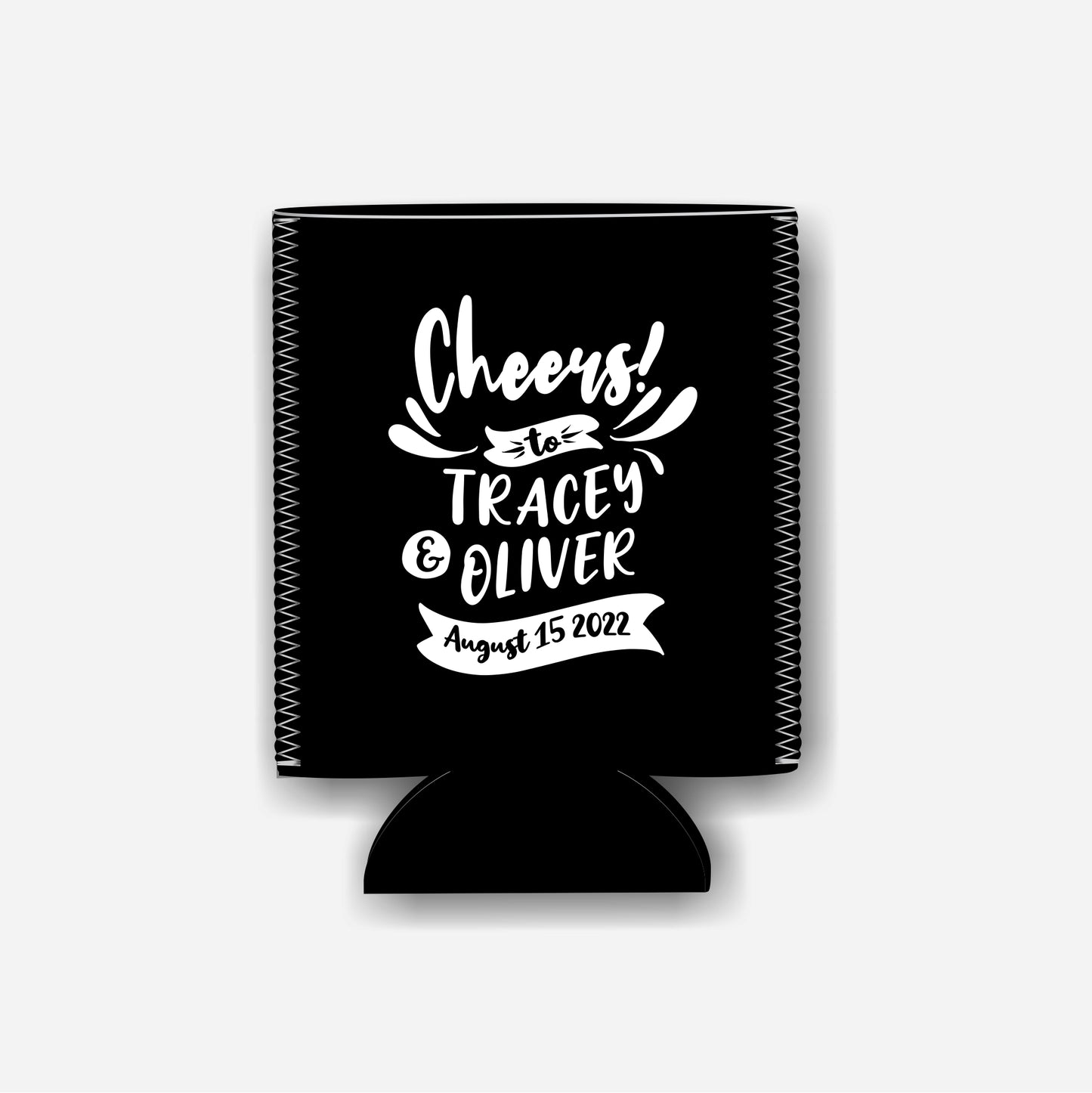 Cheers. Personalized Flat-Pack Collapsible Wedding Stubby Holder / Can Cooler. Wedding Favors. - Quantity of 20 - Design #100 - 9 - FREE SHIPPING