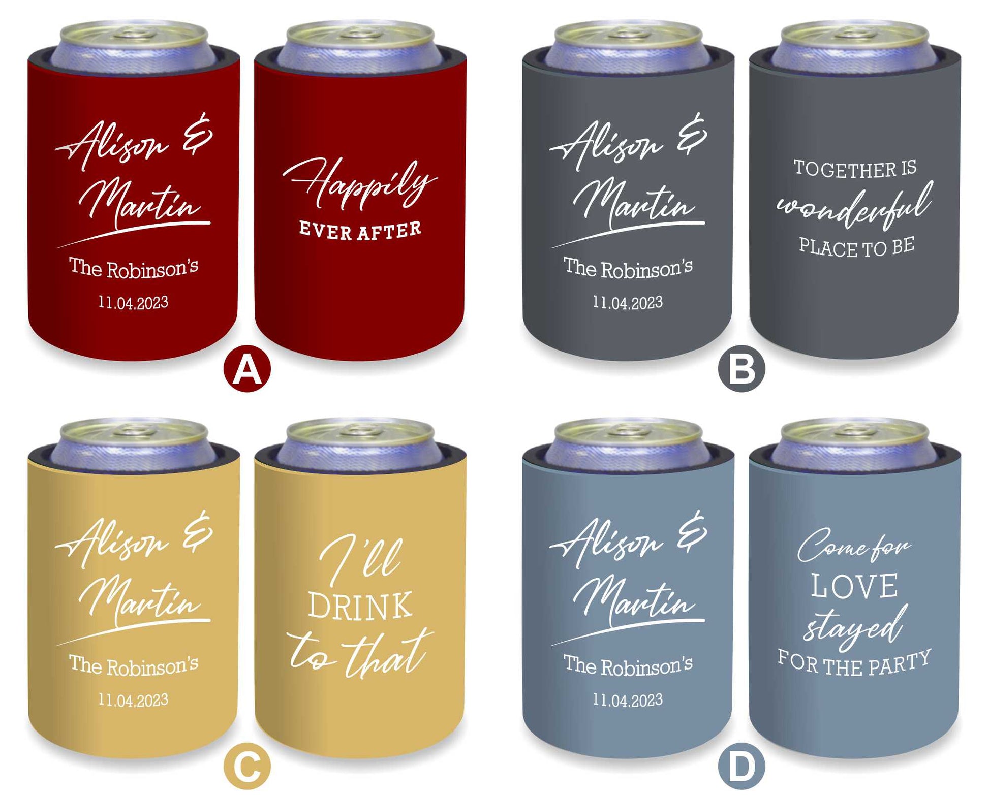 Personalized Stubby Holders Wedding 