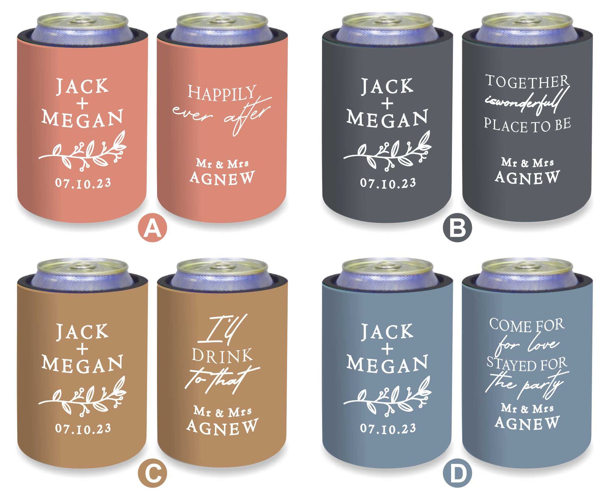 Personalised Stubby Holders Wedding