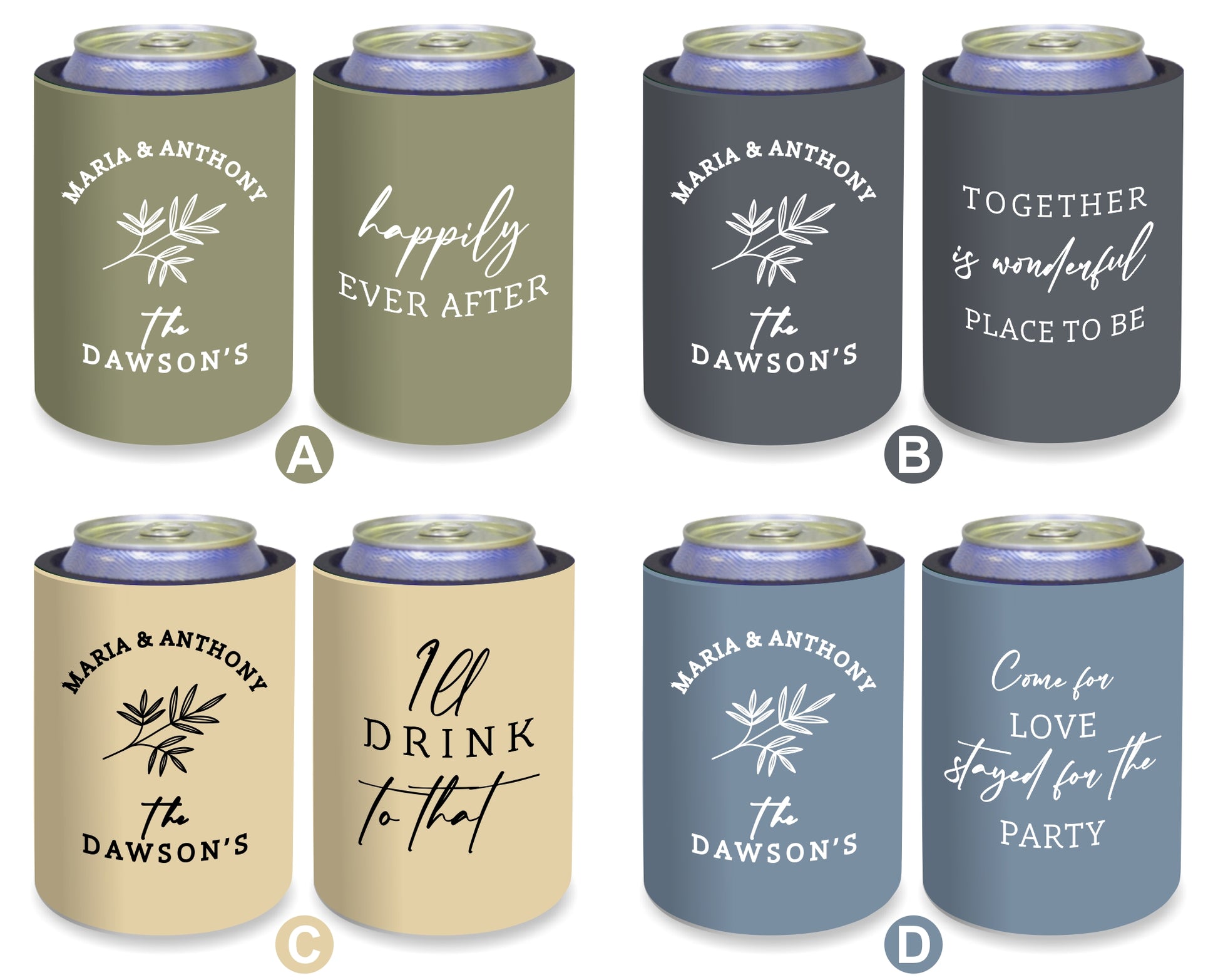 Personalized Wedding Stubby Holders