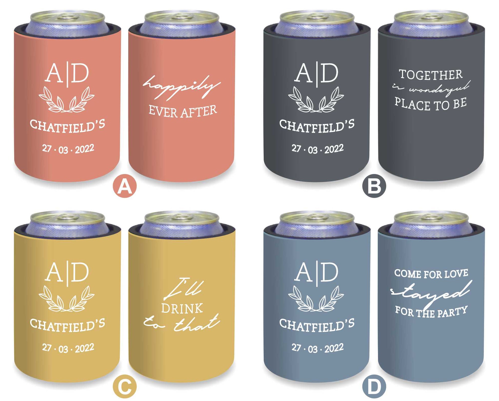 Personalized Stubby Holders Wedding 