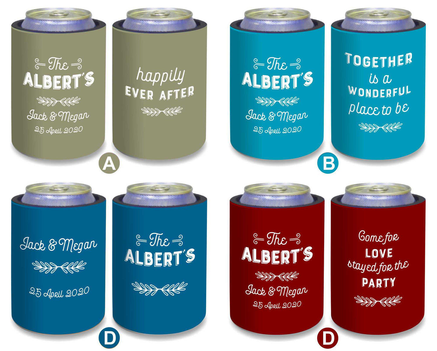 Personalized Stubby Holders Wedding 