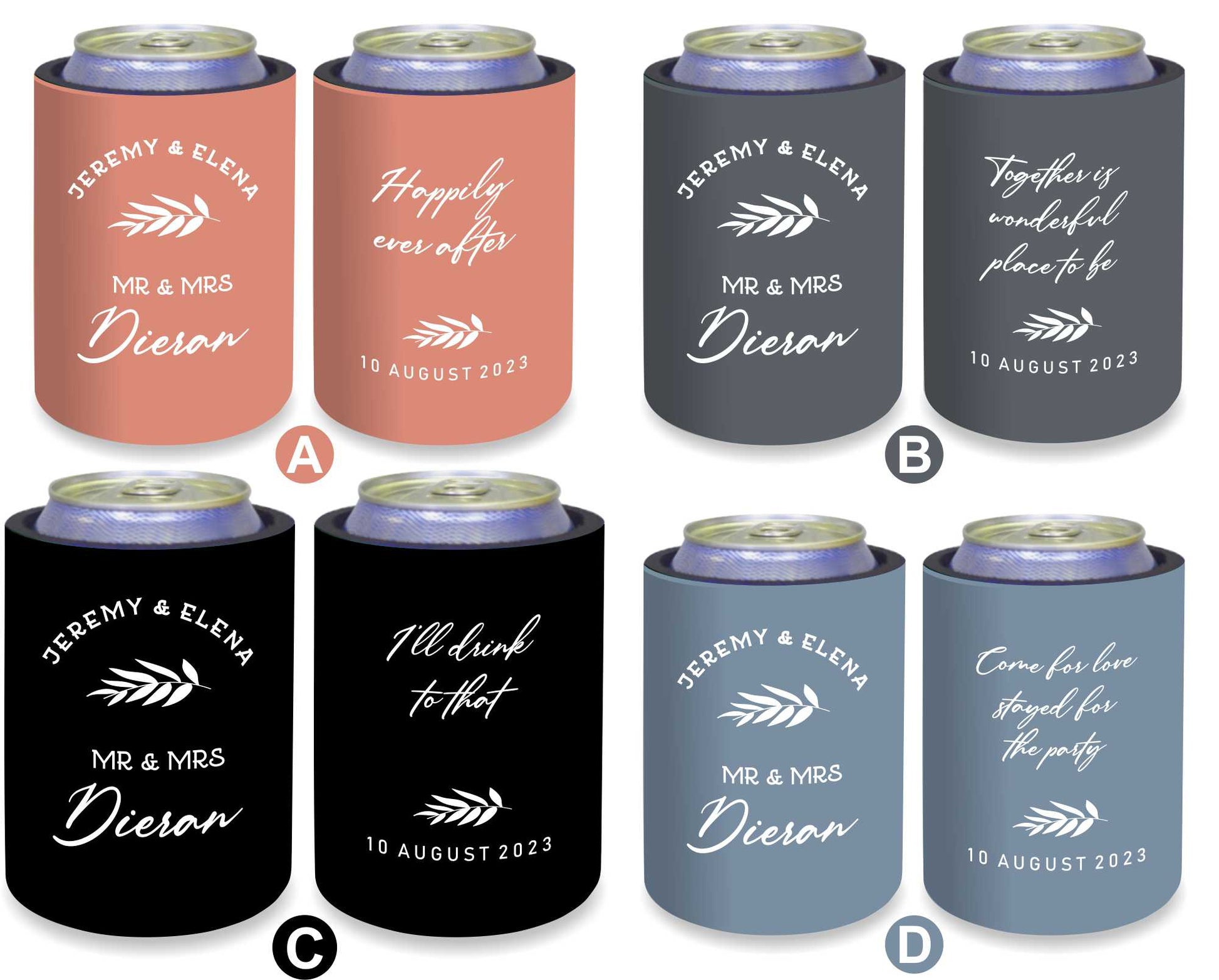 Personalised Stubby Holders Wedding