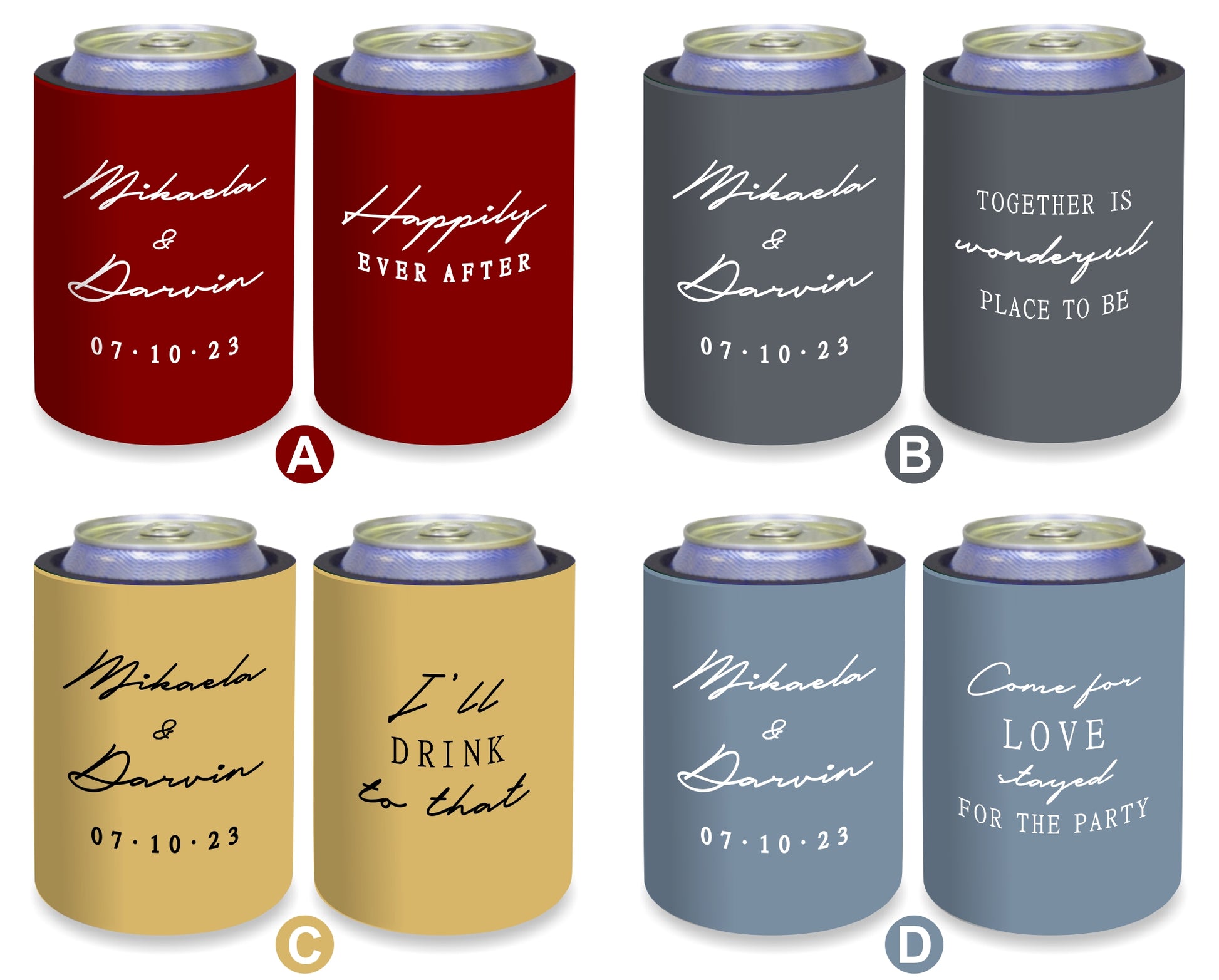 Personalized Wedding Stubby Holders