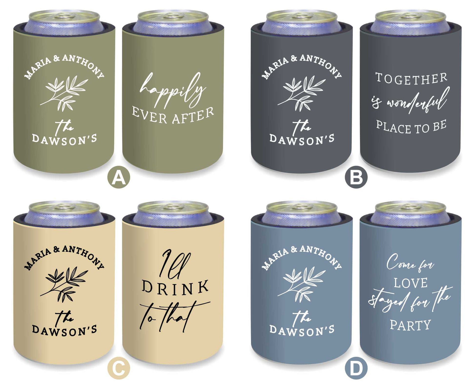 Personalized Stubby Holders Wedding 