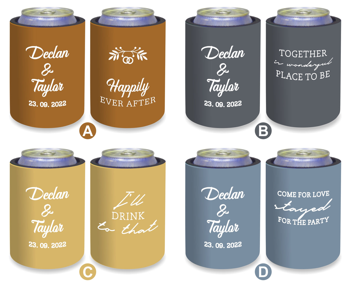 Personalized Wedding Stubby Holders