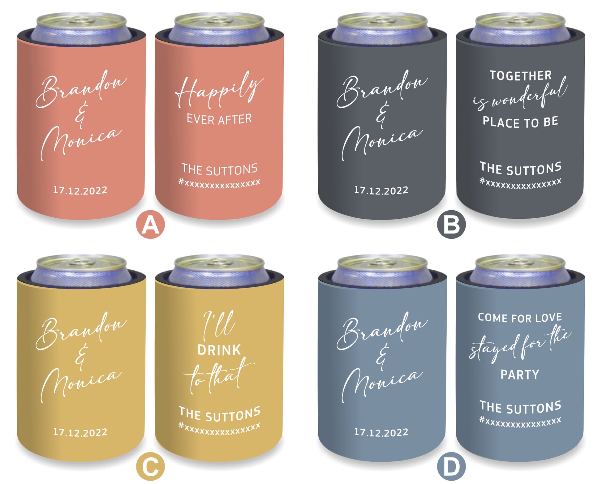 Personalized Wedding Stubby Holders