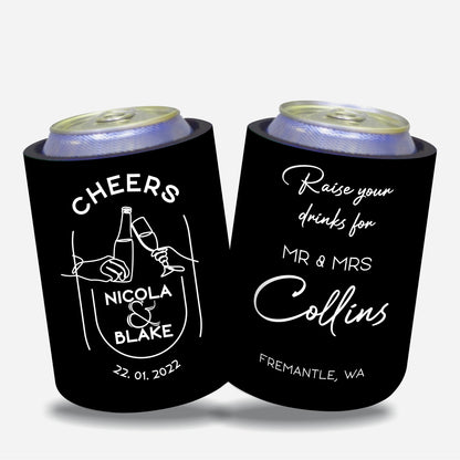 Personalized Wedding Stubby Holders - #200 - Quantity 20 - FREE SHIPPING.