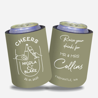 Personalized Wedding Stubby Holders - #200 - Quantity 20 - FREE SHIPPING.