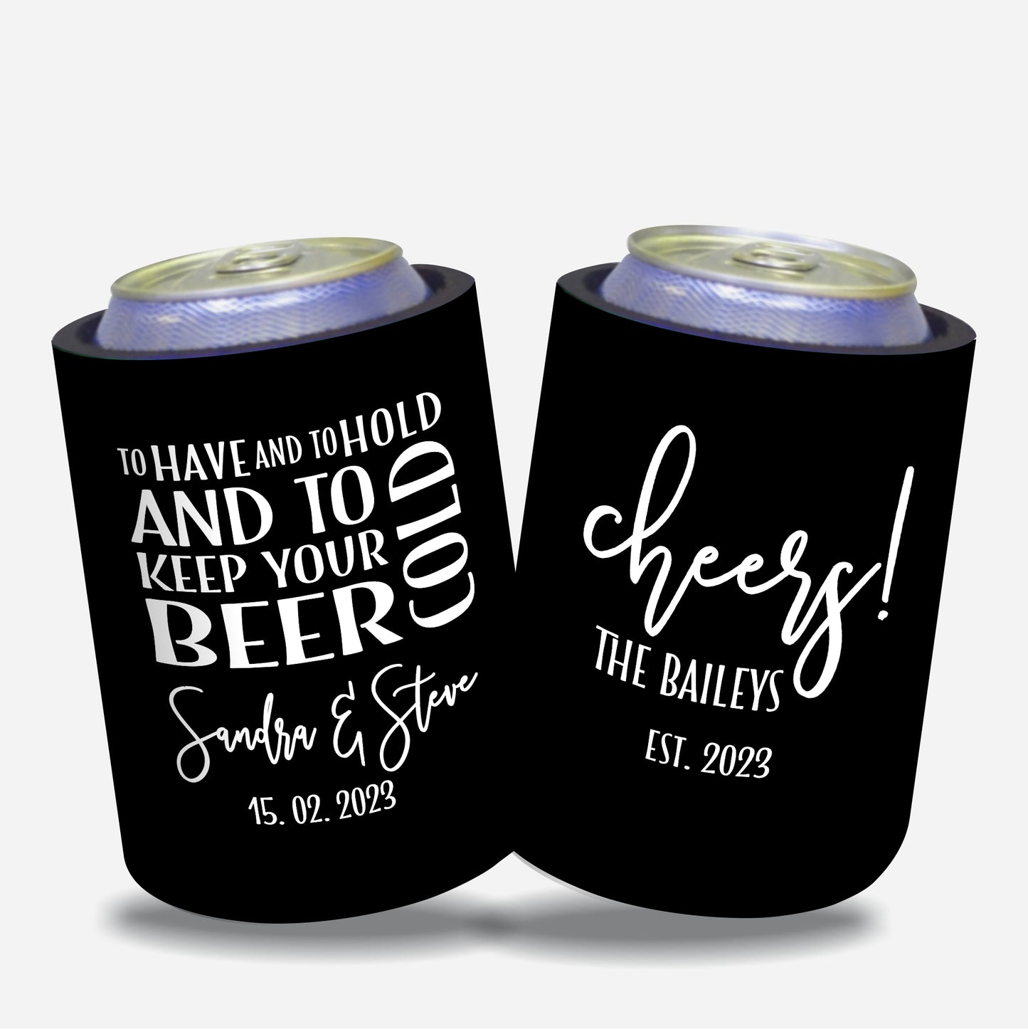 Personalized Wedding Stubby Holders - #209 - FREE EXPRESS SHIPPING.