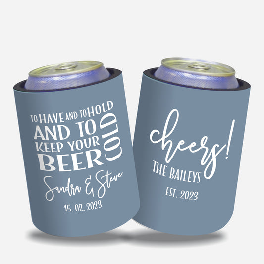 Personalized Wedding Stubby Holders - #209 - FREE EXPRESS SHIPPING.