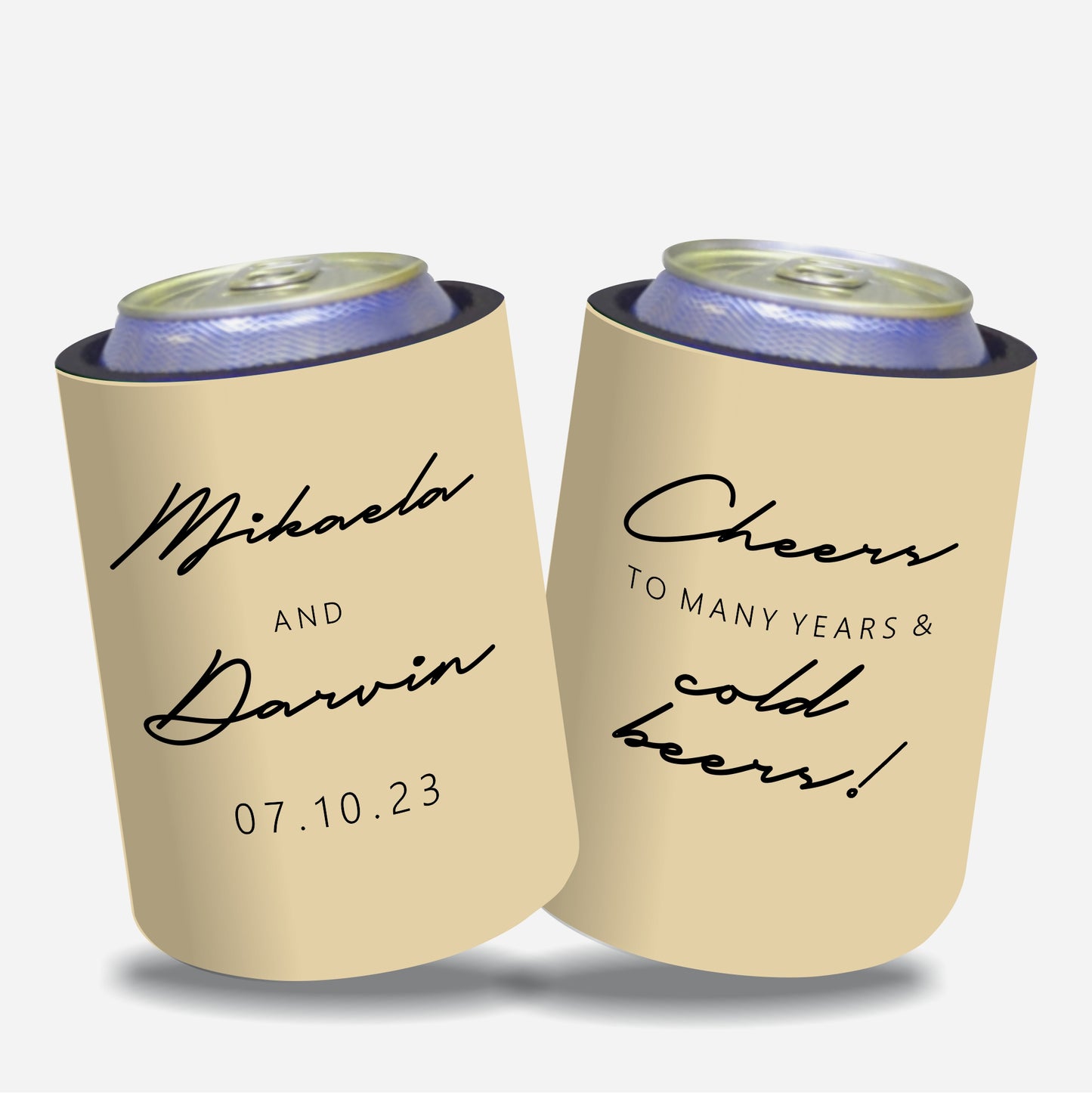 Personalized Wedding Stubby Holders. Cheers to many years and cold beers.- Quantity 20 - #212 - FREE EXPRESS SHIPPING