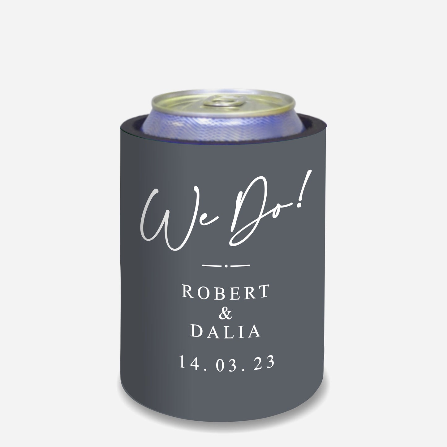 Personalised Wedding Stubby Holders - We Do. Quantity 20 - #213 - FREE EXPRESS SHIPPING.