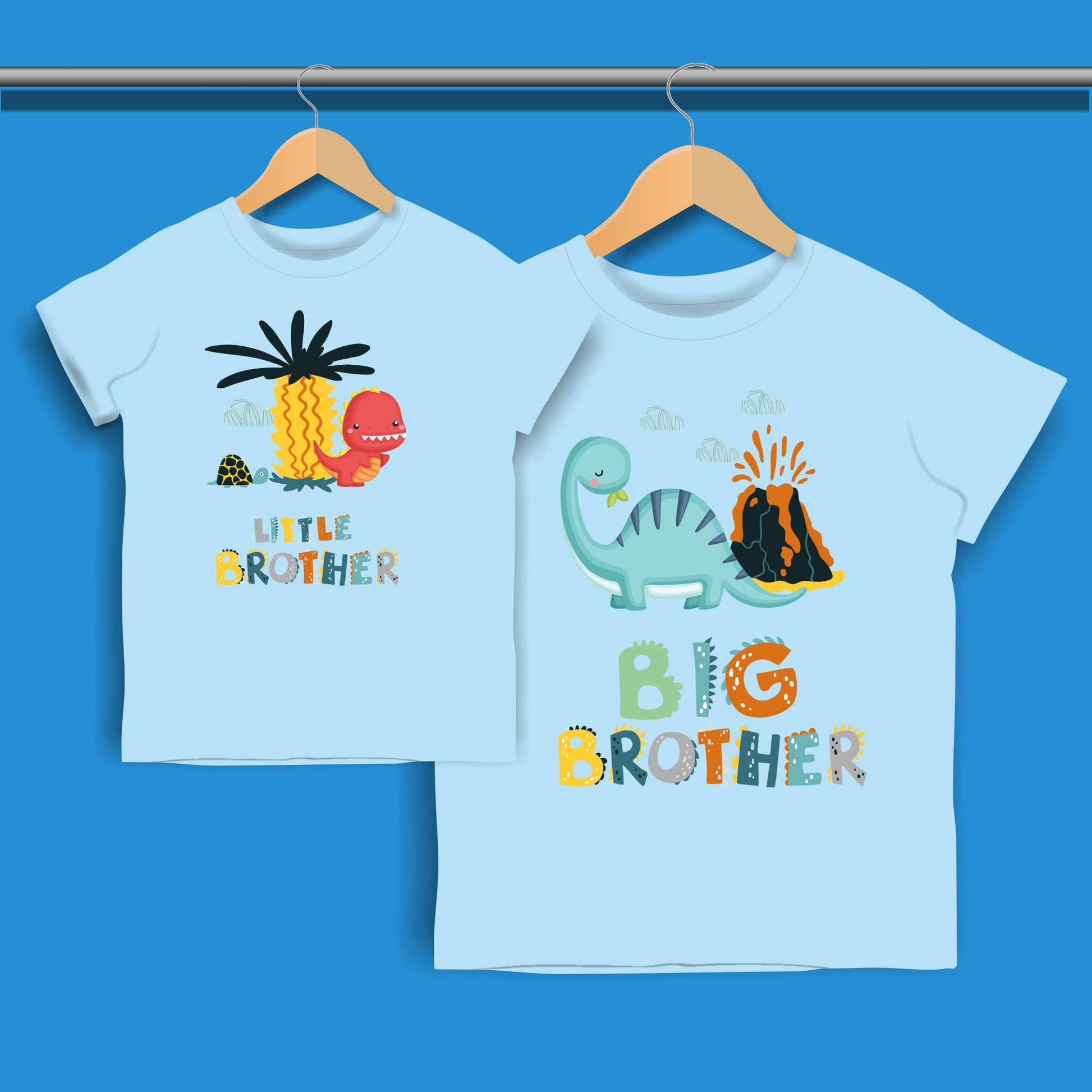 Dinosaur Big Brother Little Brother T-shirt for Boys