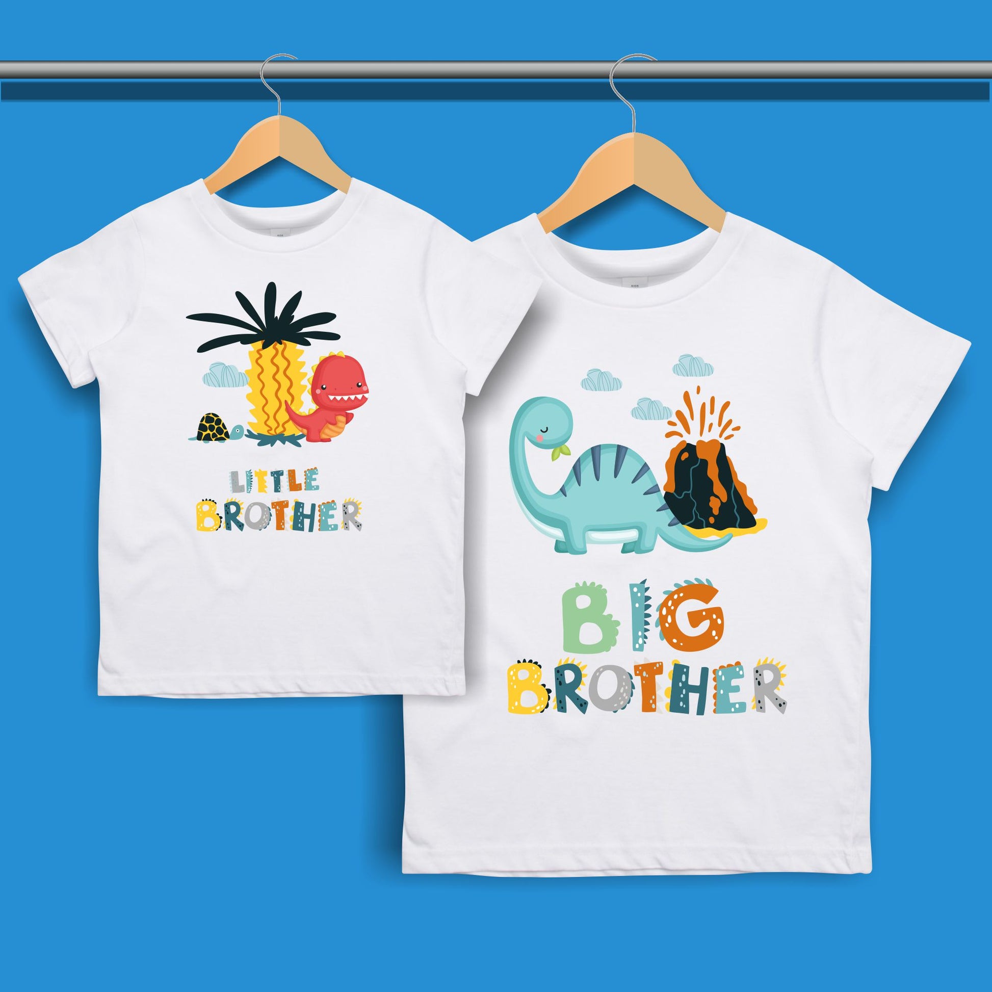 Dinosaur Big Brother Little Brother T-shirt for Boys