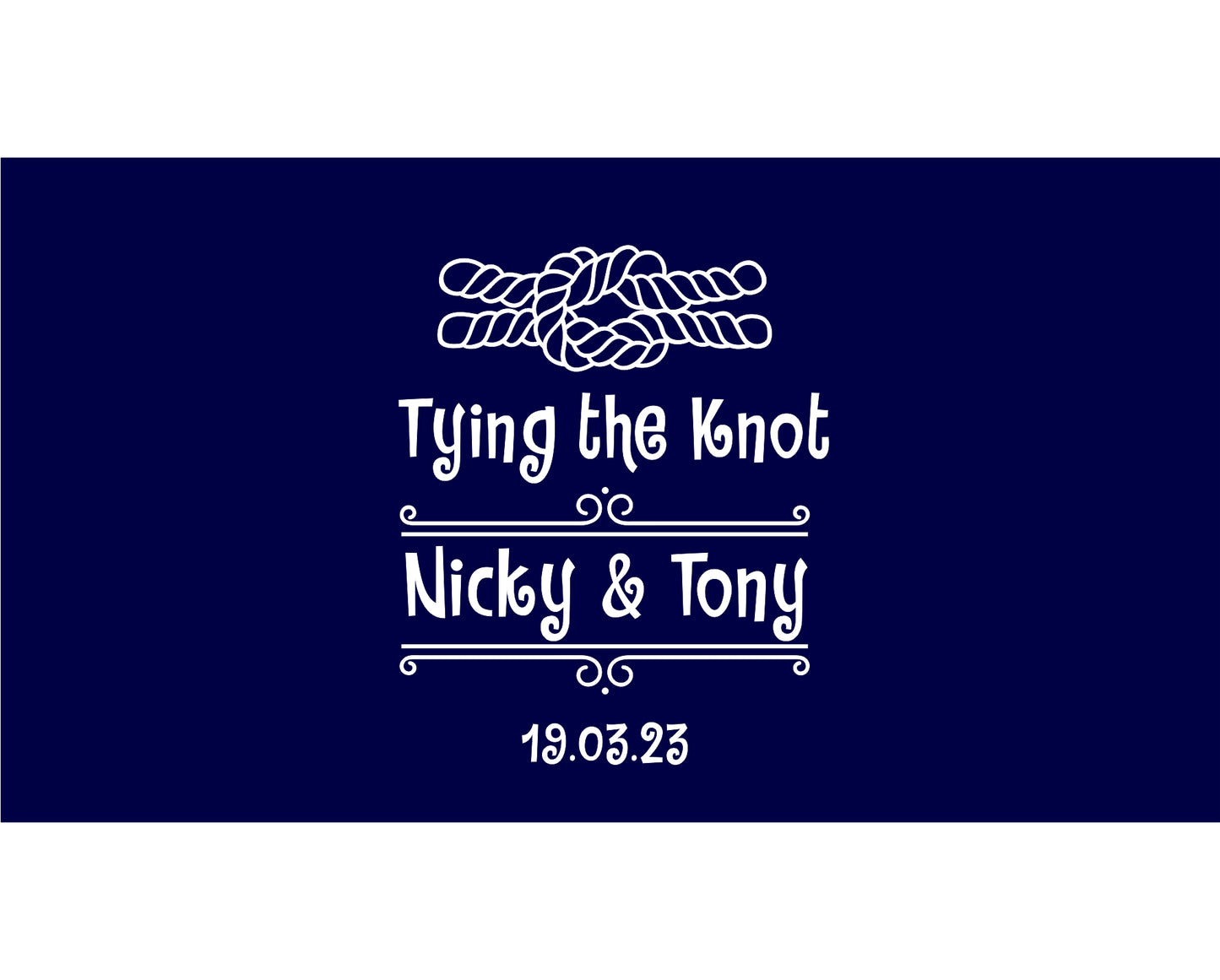 Personalized Wedding Stubby Holders. - Tying the knot. Quantity 20 - #221 - FREE EXPRESS SHIPPING