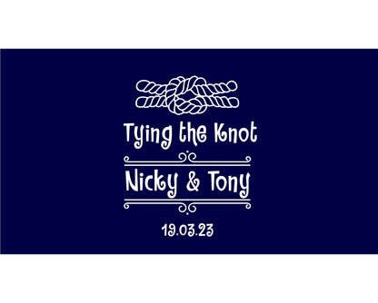 Personalized Wedding Stubby Holders. - Tying the knot. Quantity 20 - #221 - FREE EXPRESS SHIPPING