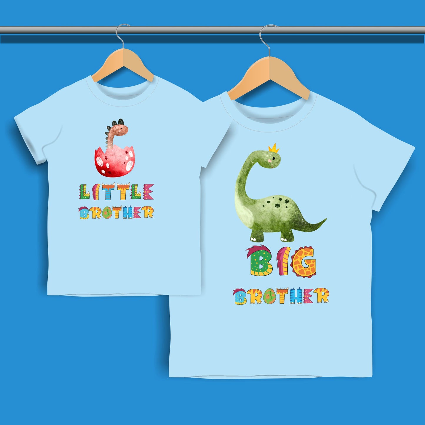 Dinosaur Big Brother Little Brother T-shirt for Boys