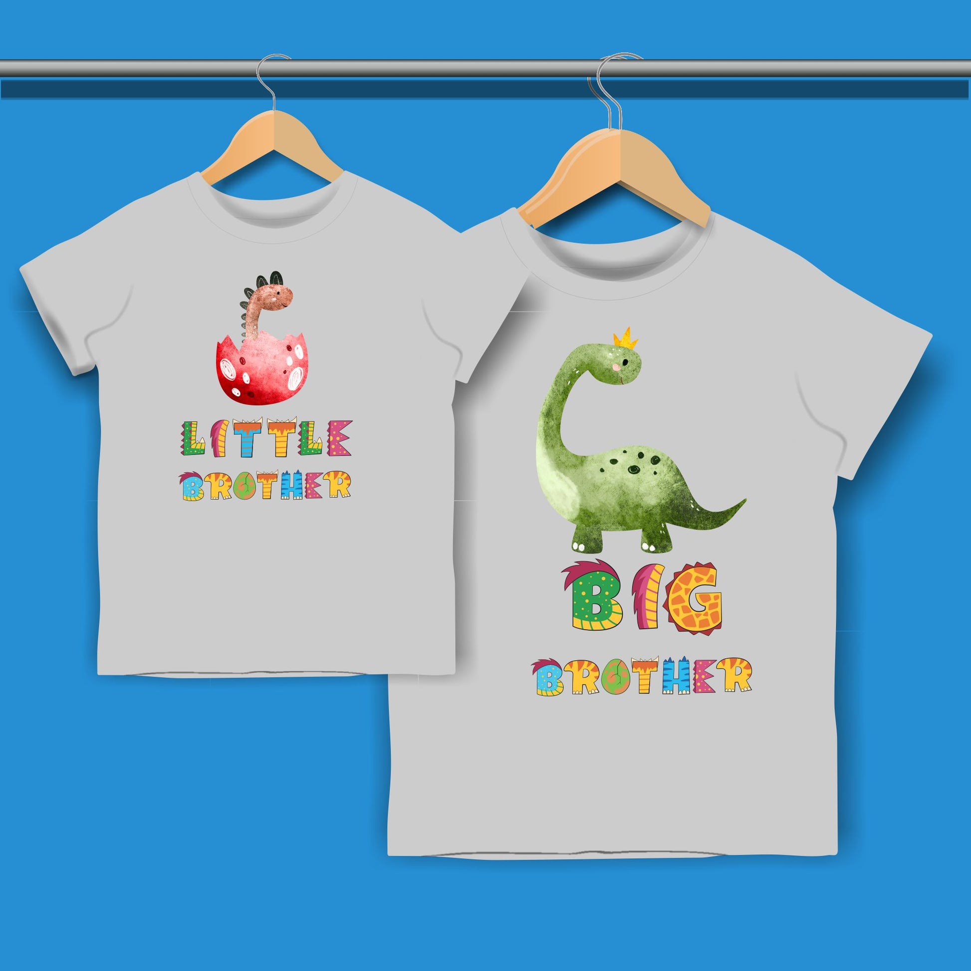 Dinosaur Big Brother Little Brother T-shirt for Boys