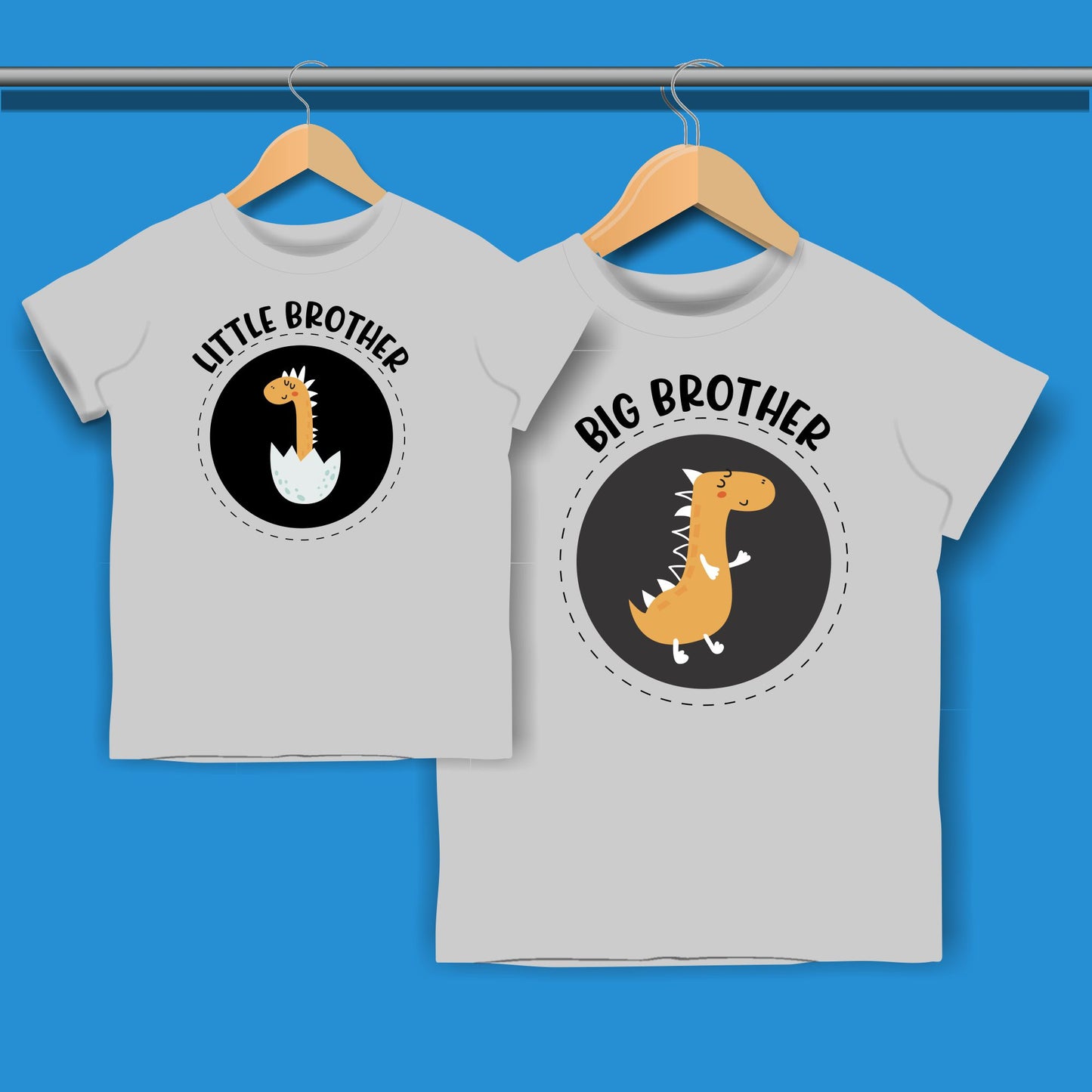 Dinosaur Big Brother Little Brother T-shirt for Boys