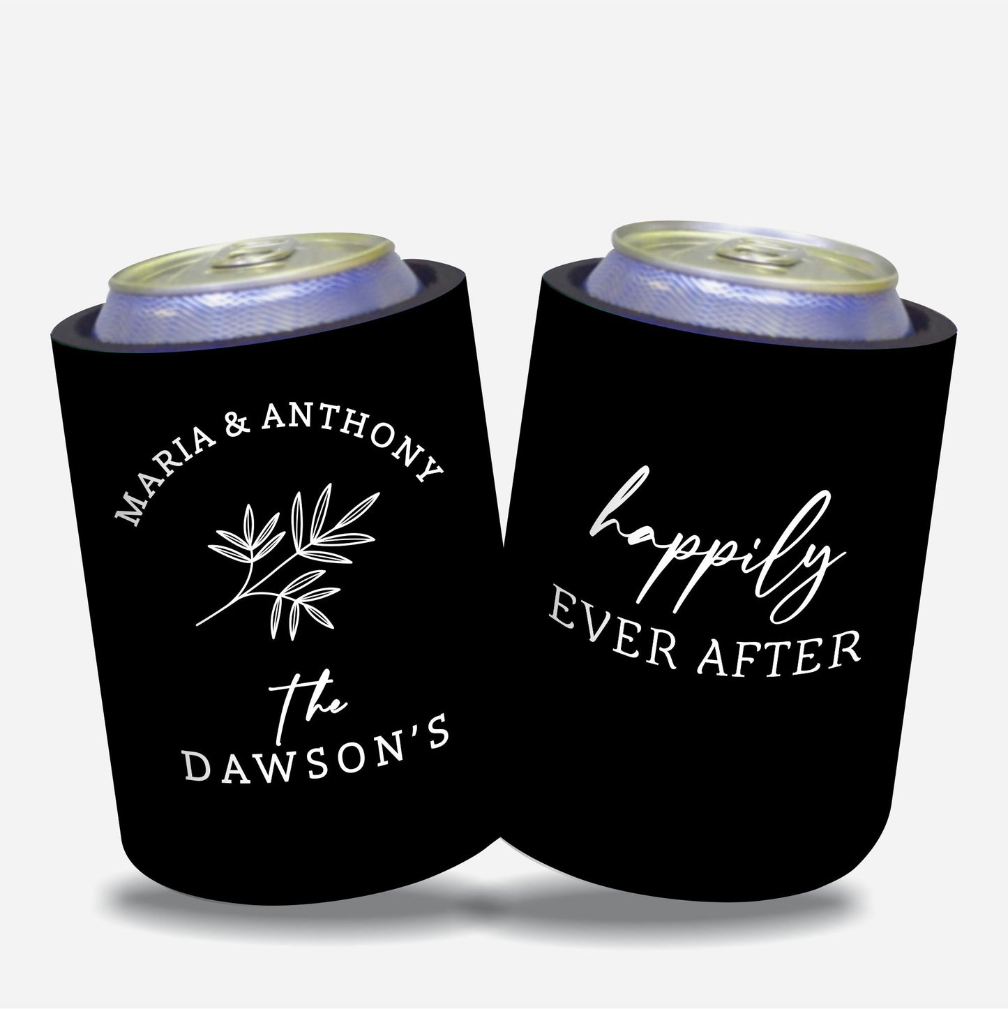 Personalized Wedding Stubby Holders with 11 most popular wedding sayings. Quantity 20 - #237 - FREE EXPRESS SHIPPING.