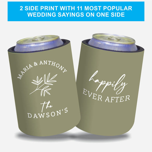 Personalized Wedding Stubby Holders with 11 most popular wedding sayings. Quantity 20 - #237 - FREE EXPRESS SHIPPING.