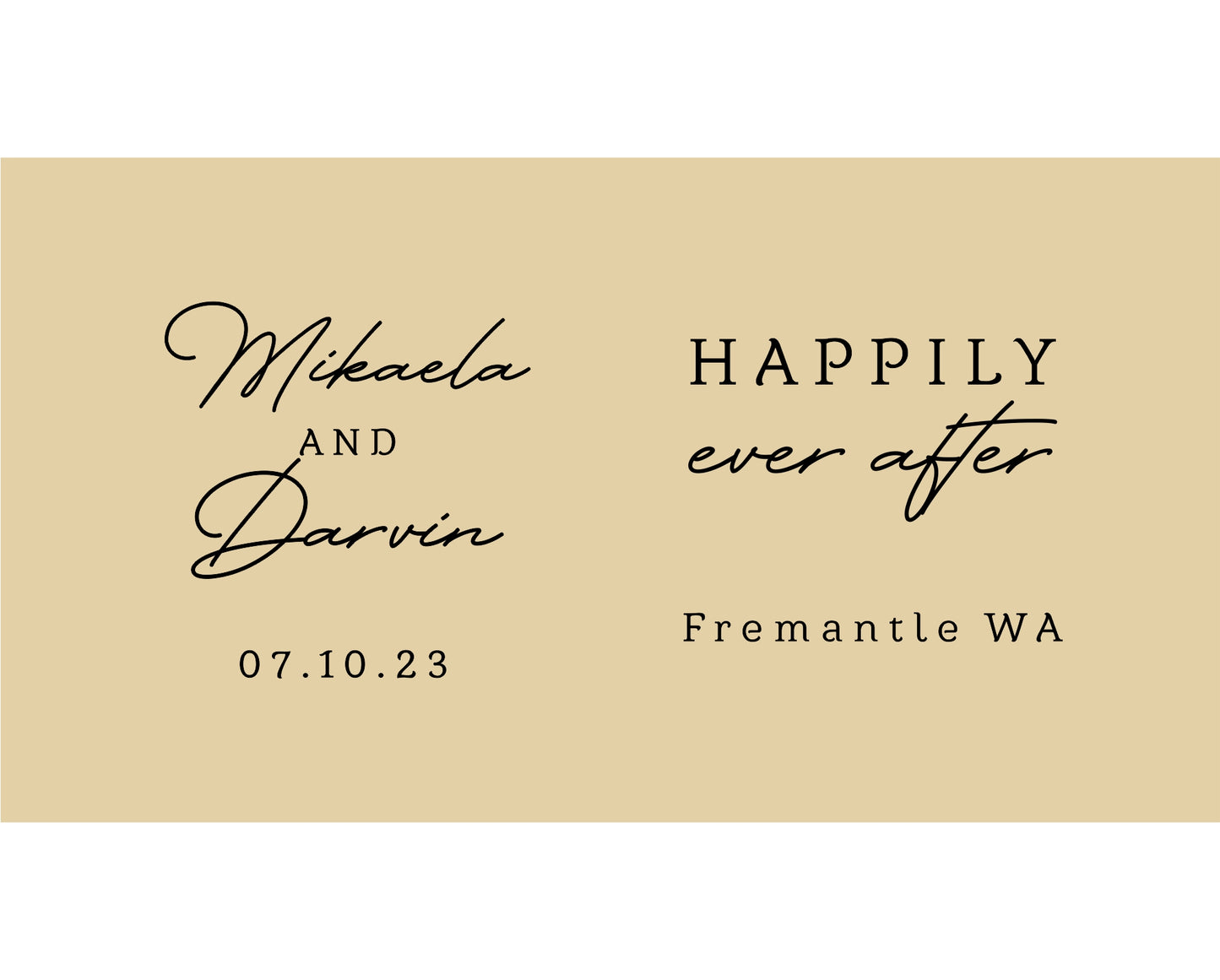 Personalized Wedding Gift Stubby Holder. Happily ever after. - Quantity 20 - #238 - FREE EXPRESS SHIPPING.