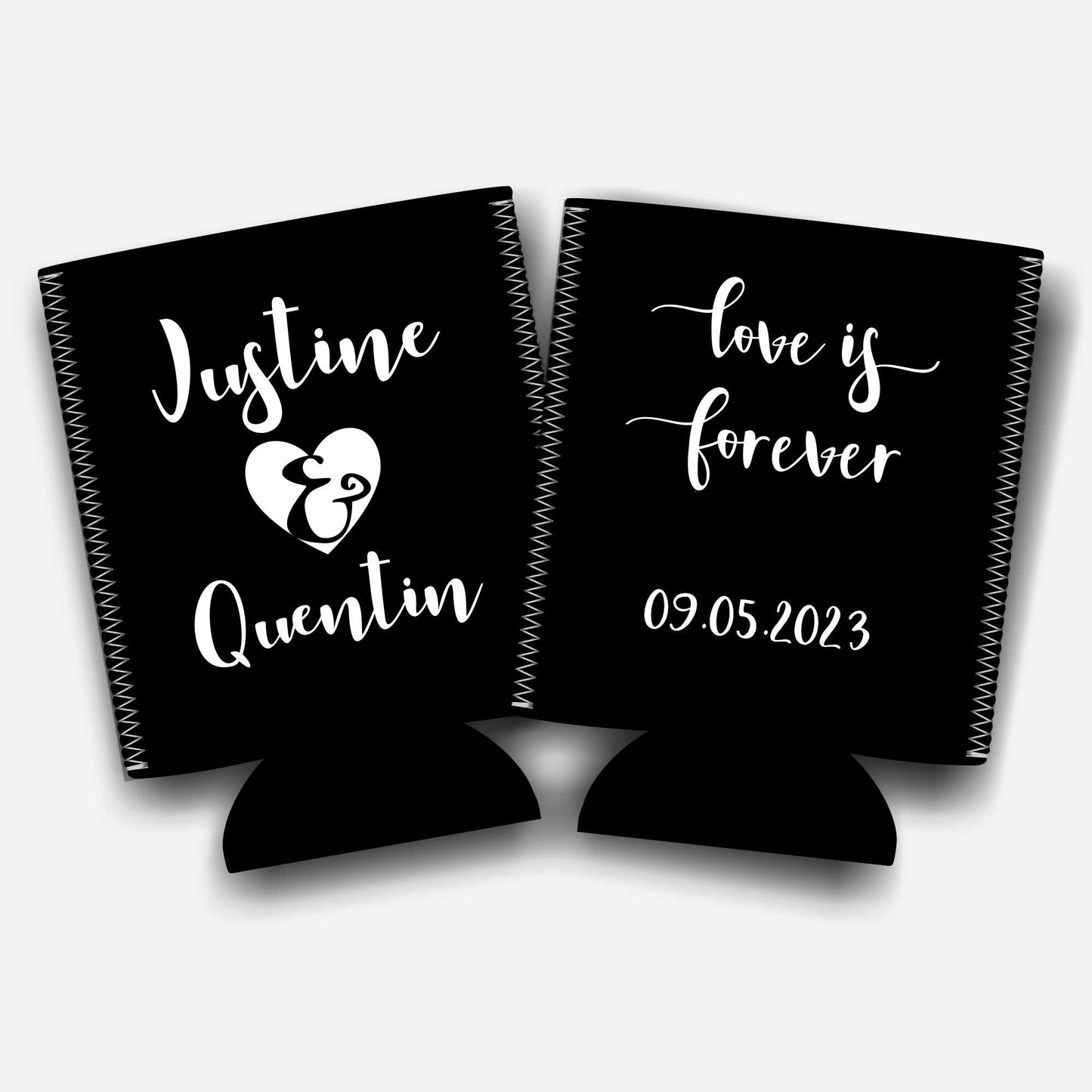 Colapsible flat-pack stubby holders wedding