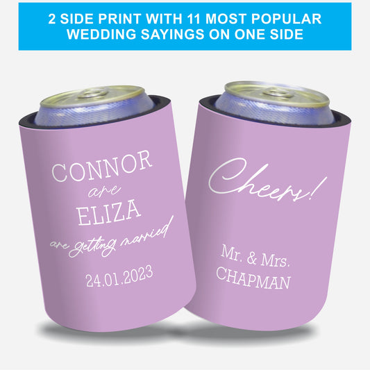 Personalized Wedding Stubby Holders - Quantity 20 - #241 - FREE EXPRESS SHIPPING.